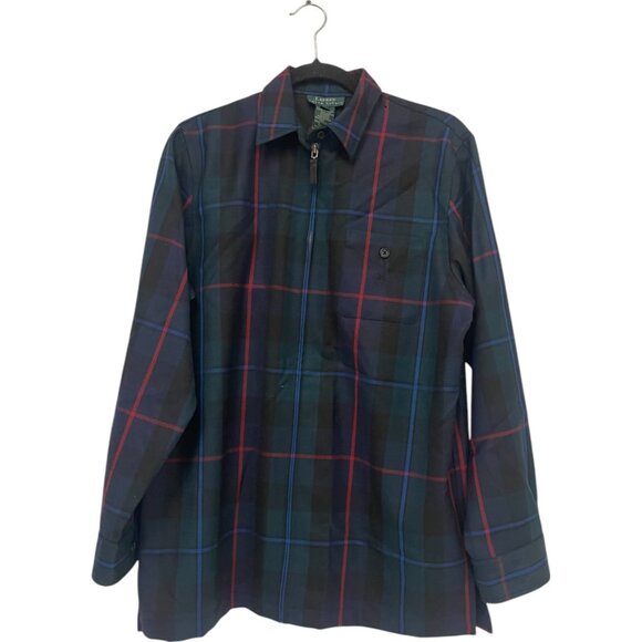Lauren Ralph Lauren Women Jacket Wool Coat M Medium Multicolor Plaid - Picture 1 of 6